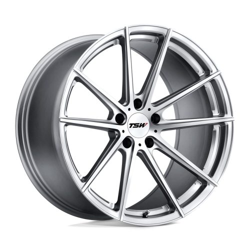 Alloy Wheel 20x8.5 ET40 5x114.3 Bathurst Silver W/ Mirror CUT Face TSW