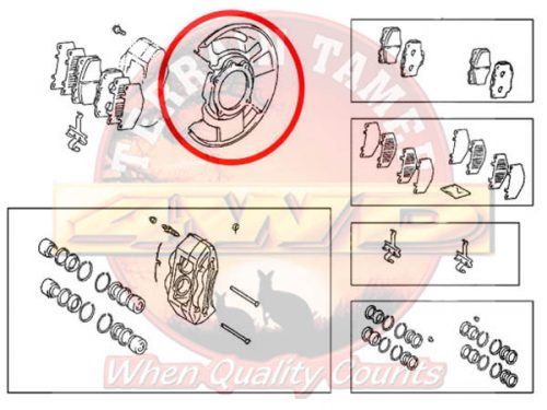 Terrain Tamer Porvédő lemez tárcsafékhez első jobb oldali (Backing Plate Front R/H) Toyota Landcruiser FZJ HZJ 105 76 FZJ HDJ HZJ 78 79 80 HZJ 71 VDJ 76 78 79 1992->