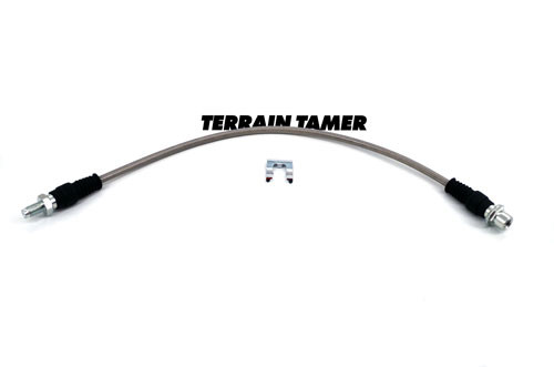 Terrain Tamer Fonott fékcső hátsó alváztól a differenciál házig ABS nélküli modellhez ( Braided Brake Hose Rear Chassis To Diff Housing Without Abs) Toyota Landcruiser FZJ HDJ HZJ VJ 78 79 HZJ 71 VDJ 76 1999->