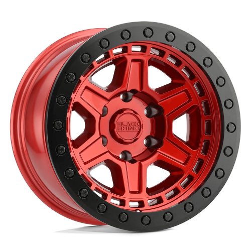 Alloy Wheel 17x9 ET0 5x127 Candy RED W/ Black Ring & Bolts Reno Black Rhino