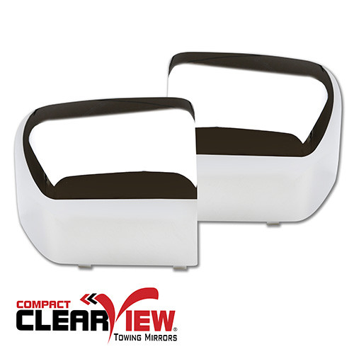 ClearView “Compact” Towing Mirror  Head Covers Chrome