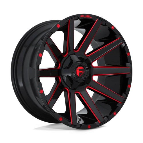 Alloy Wheel 20x10 ET-18 8x165.1 D643 Contra Gloss Black RED Tinted Clear Fuel