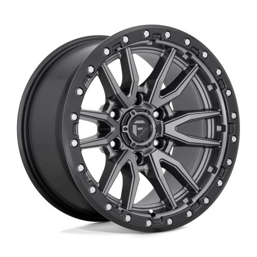 Alloy Wheel 17x9 ET1 5x127 D680 Rebel Matte GUN Metal Black Bead Ring Fuel