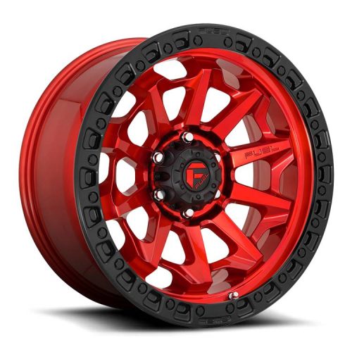 Alloy Wheel 18x9 ET-12 5x127 D695 Covert Candy RED Black Bead Ring Fuel