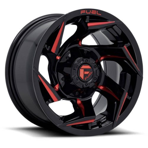 Alloy Wheel 20x9 ET20 5x114.3/5x127 D755 Reaction Gloss Black/Red Tint Fuel