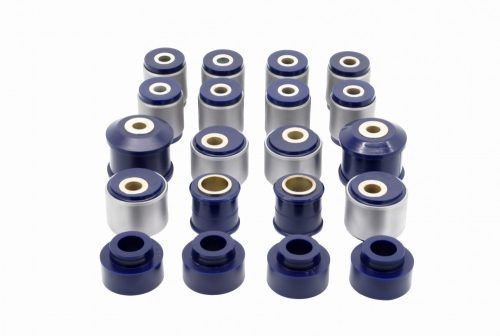 Kalgum polyurethane bushing kit with front correctional metal-housed and rear metal-housed bushings for Nissan Patrol Y61 3.0