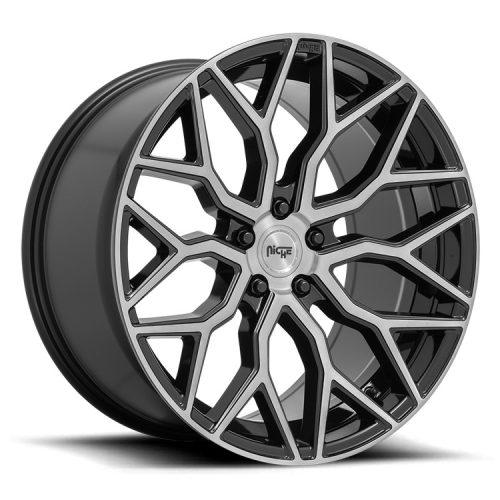 Alloy Wheel 22x10 ET30 5x130 M262 Mazzanti Gloss Black Brushed Face Niche Road Wheels