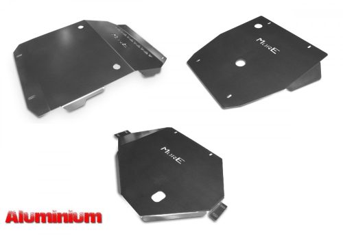 More4x4 aluminium skid plate kit for Mitsubishi L200, Fiat Fullback (2015-) with factory bumper (3 pcs/kit)