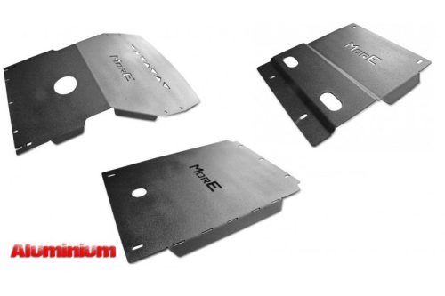 MORE4x4 aluminium skid plate kit for Toyota Land Cruiser J95, 1996-2002, (petrol, long) with MORE4x4-Z012 bumper (3db/szett)