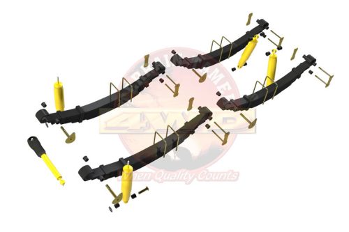 Terrain Tamer felfüggesztés készlet emelés +40mm erősített +35kg terhelésig elöl +200kg terhelésig hátul Toyota Hilux LN46|65|106 RN36|46|105 YN60|65|67 1979-> szintszabályzás nélküli modellek