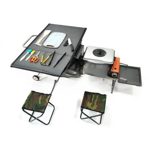 Snake4x4 Camping set with kitchen top, stove and 2 chairs (74x45x44cm)