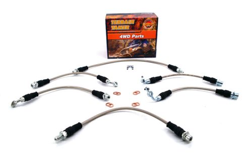 Terrain Tamer Fonott fékcső készlet ABS nélküli modellekhez (Braided Brake Hose Kit Suit To 2" Raised Susp. Without Abs) Toyota Landcruiser VDJ 76 78 79 2007-2012