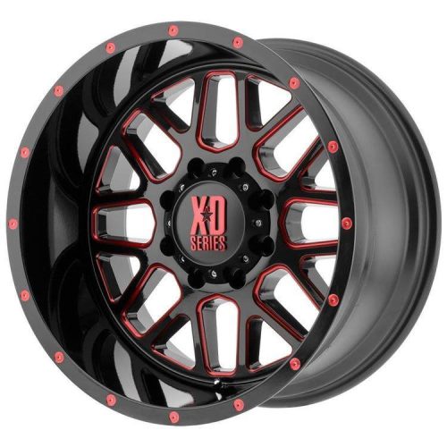 Alloy Wheel 20x10 ET-24 5x127 XD820 Grenade Satin Black Milled/Red Clear Coat XD Series