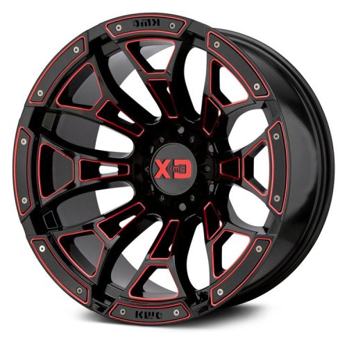 Alloy Wheel 20x10 ET-18 6x139,7 XD841 Boneyard Gloss Black Milled With Red Tint XD Series