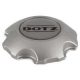 DOTZ closed plastic hub cap for wheel with logo - silver - 75mm